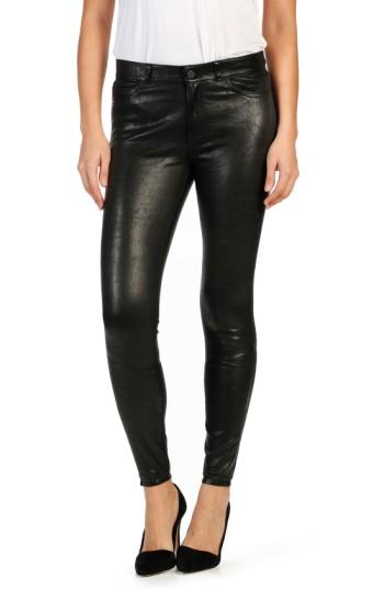 Women's Paige 'verdugo' Ankle Skinny Leather Pants - Black