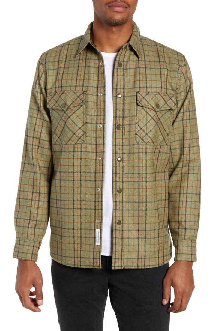 Men's Rag & Bone Jack Plaid Wool Overshirt - Green