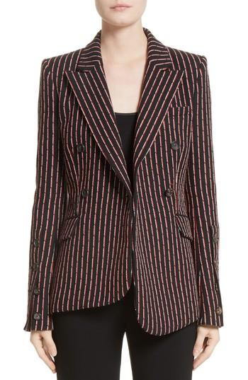 Women's Altuzarra Pinstripe Double Breasted Blazer Us / 36 Fr - Black