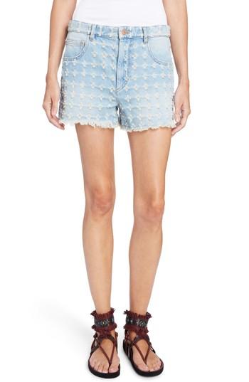 Women's Isabel Marant Etoile Ripped Denim Shorts Us / 36 Fr - Blue