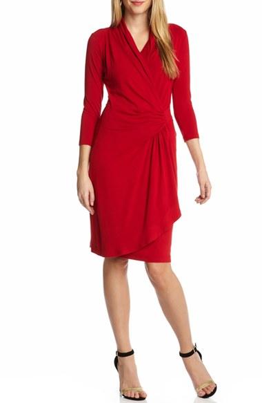 Women's Karen Kane Cascade Faux Wrap Dress