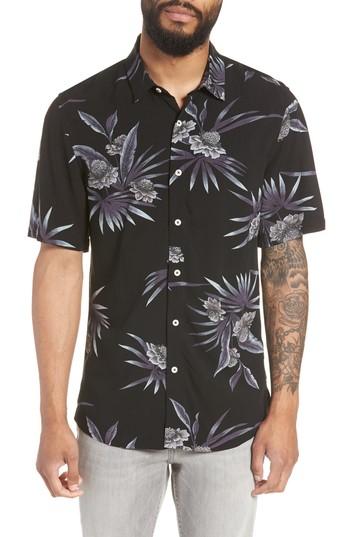 Men's 7 Diamonds There After Trim Fit Short Sleeve Sport Shirt - Black