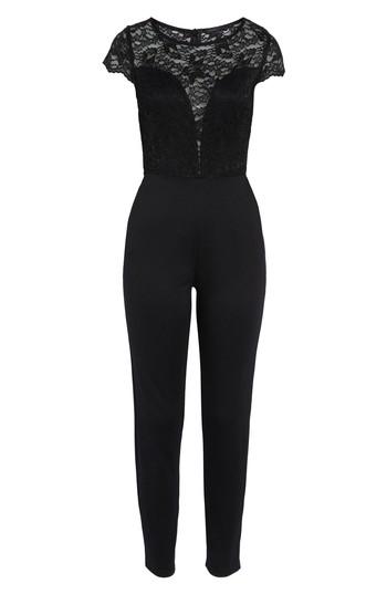 Women's Fraiche By J Crepe & Lace Jumpsuit