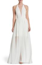 Women's Dress The Population Patricia Illusion Gown - Ivory