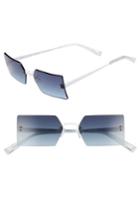 Women's Kendall + Kylie Grace 53mm Rimless Rectangular Sunglasses - White/ Blue Gradient