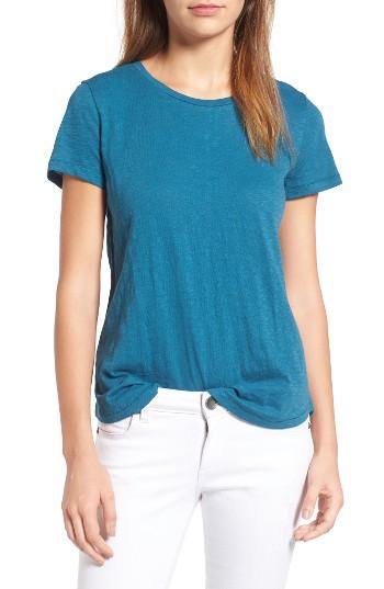 Petite Women's Caslon Slub Crewneck Tee P - Blue