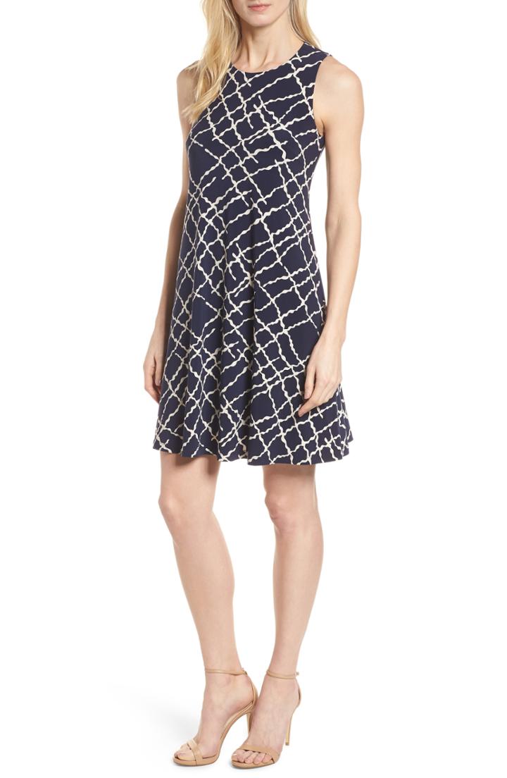 Women's Anne Klein Print Swing Dress - Blue