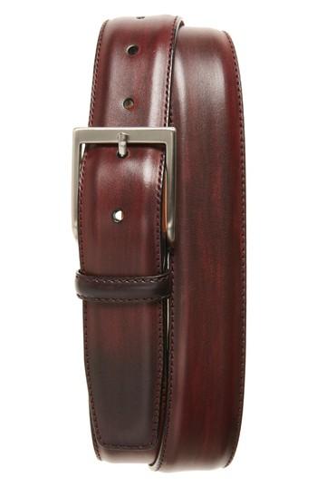 Men's Magnanni Arcade Leather Belt - Burgundy