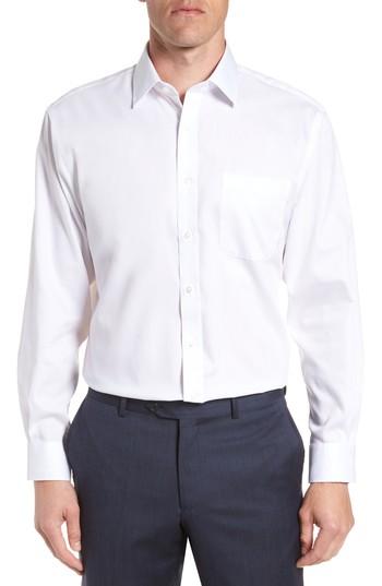 Men's Nordstrom Men's Shop Traditional Fit Non-iron Solid Dress Shirt - 32 - White