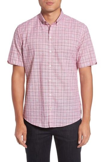 Men's Zachary Prell Holland Plaid Short Sleeve Sport Shirt - Red