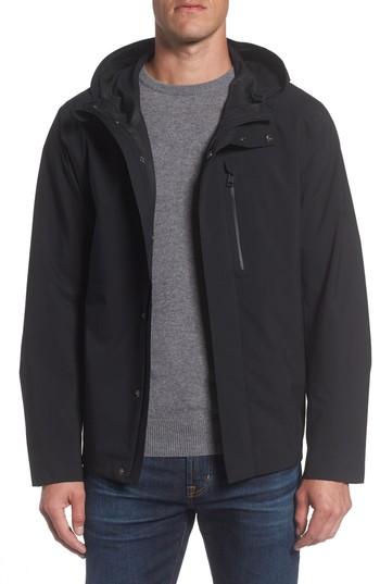 Men's Marc New York Stratus Waterproof Hooded Rain Jacket, Size - Black