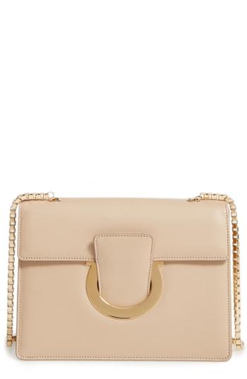 Salvatore Ferragamo Large Thalia Leather Crossbody Bag - Beige
