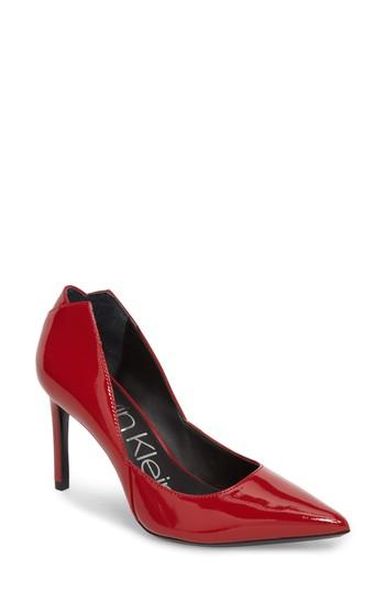 Women's Calvin Klein Randa Pointy Toe Pump M - Red