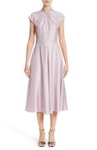 Women's Emporio Armani Gather Neck Silk A-line Dress Us / 38 It - Pink