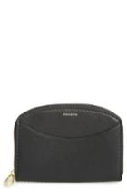Women's Skagen Zip Leather Coin Wallet - Black