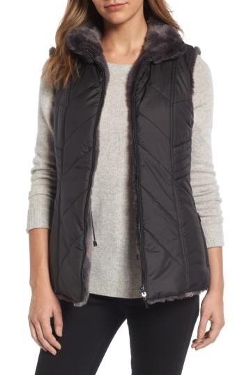 Women's Gallery Reversible Faux Fur Vest
