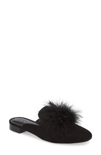 Women's Sole Society Cleona Feather Pompom Mule M - Black