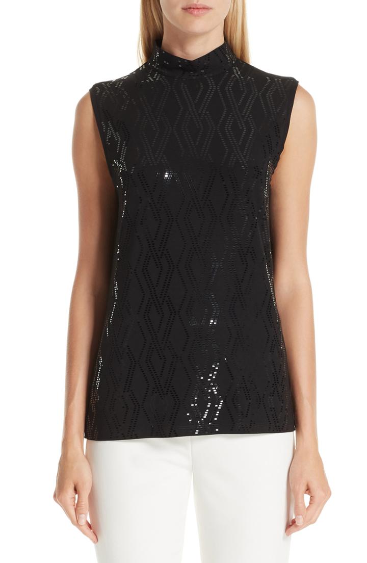 Women's St. John Collection Soft Wash Jersey Top, Size - Black