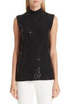 Women's St. John Collection Soft Wash Jersey Top, Size - Black