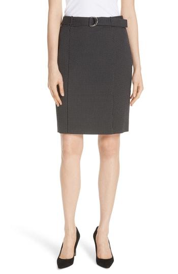 Women's Boss Vumano Dot Dessin Stretch Suit Skirt - Black