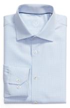 Men's Bugatchi Trim Fit Dobby Check Dress Shirt - Blue