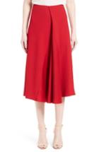 Women's Victoria Beckham Satin Crepe Godet Skirt Us / 6 Uk - Red