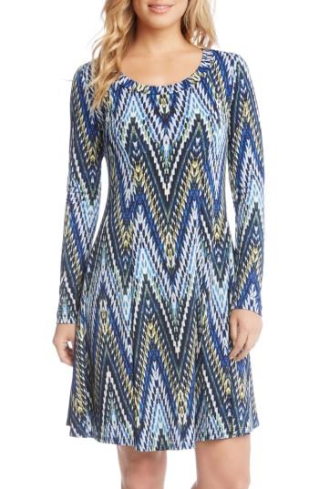 Women's Karen Kane Long Sleeve A-line Dress - Purple