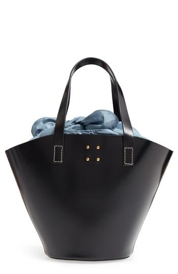 Trademark Large Leather Bucket Bag - Black
