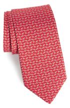 Men's Salvatore Ferragamo Elias Print Silk Tie, Size - Red