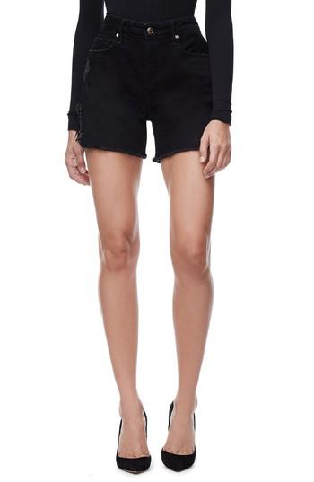 Women's Good American Bombshell High Waist Cutoff Denim Shorts - Black