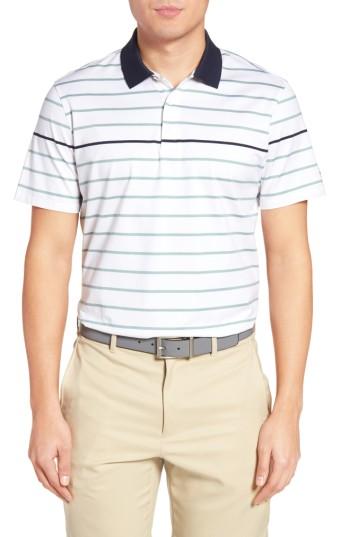 Men's Ag The Farrell Stripe Jersey Polo, Size - White