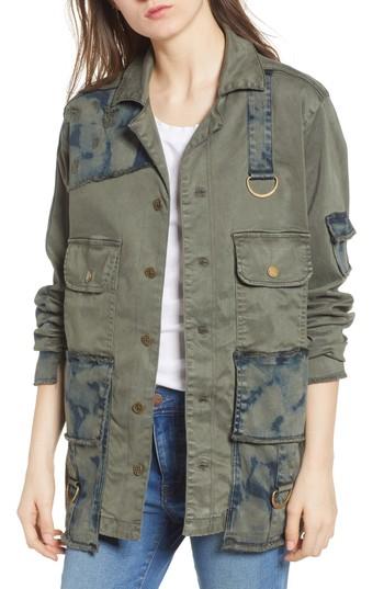 Women's True Religion Brand Jeans Military Jacket - Green