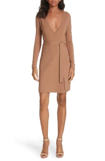 Women's Diane Von Furstenberg Knit Wrap Dress, Size - Brown