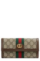 Women's Gucci Ophidia Gg Supreme Continental Wallet - Beige