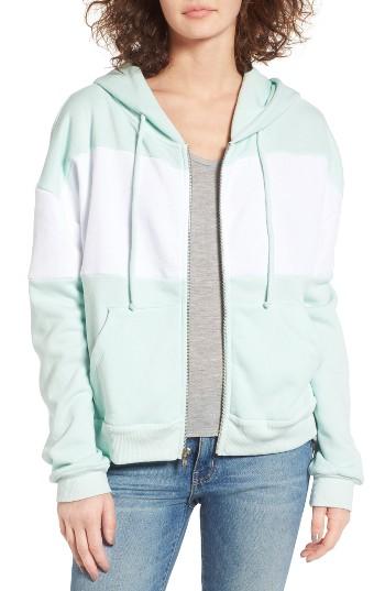 Women's Wildfox Blocked Marquis Front Zip Hoodie - Green