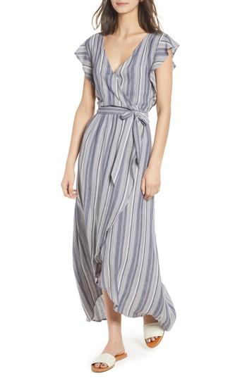 Women's Splendid Chambray Stripe Wrap Dress - Blue
