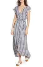 Women's Splendid Chambray Stripe Wrap Dress - Blue