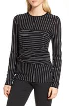 Women's Lewit Stripe Italian Merino Wool Wrap Sweater - Black