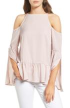 Women's Chelsea28 Bell Sleeve Cold Shoulder Top, Size - Pink