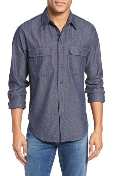 Men's Schott Nyc Classic Fit Sport Shirt - Brown