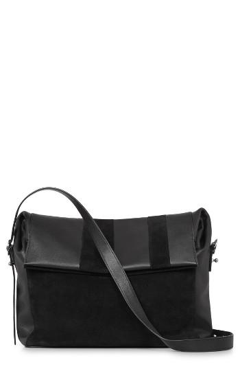 Allsaints Casey Calfskin Leather & Suede Shoulder Bag -