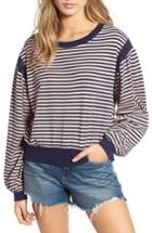 Women's Bp. Stripe Puff Sleeve Tee, Size - Blue