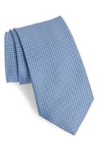 Men's Brioni Neat Geometric Silk Tie, Size - Blue