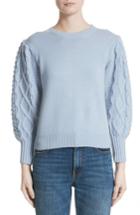 Women's Co Puff Sleeve Wool & Cashmere Sweater - Blue
