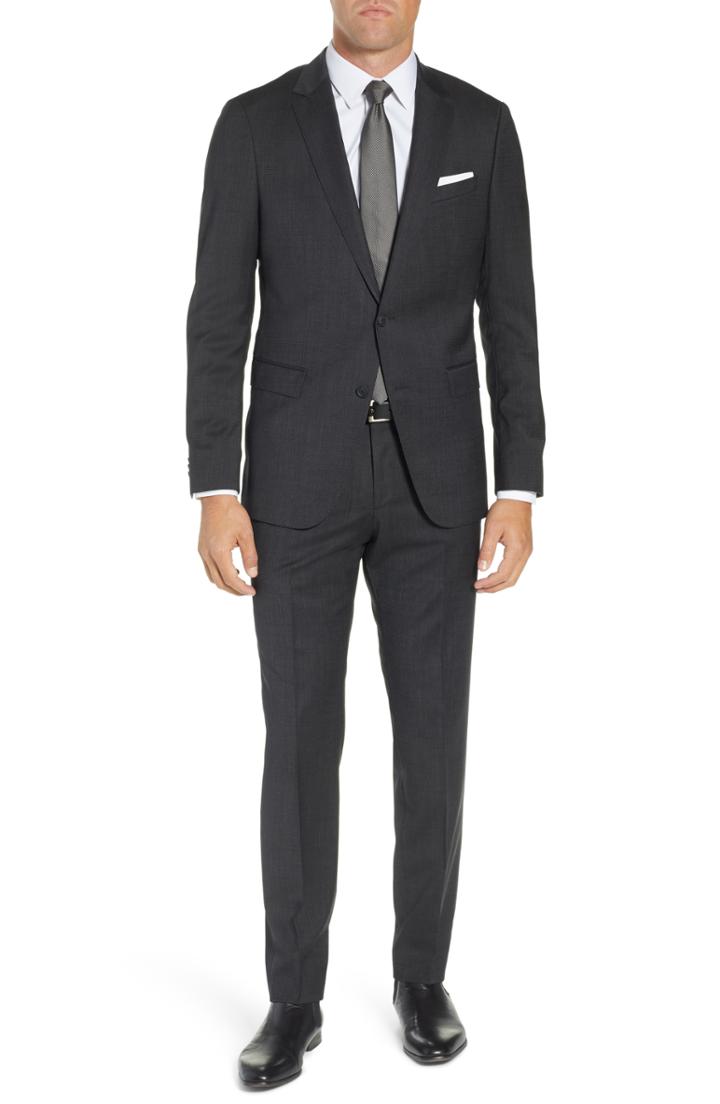 Men's Boss Nestro/byte Trim Fit Stretch Solid Wool Suit