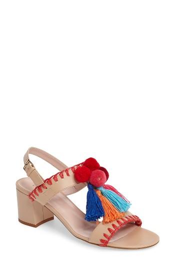 Women's Kate Spade New York Mcdougal Pom Tassel Sandal M - Beige