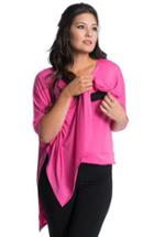 Women's Bun Maternity 'breezy' Maternity/nursing Poncho - Pink