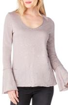 Women's Michael Stars Bell Cuff Foiled Knit Top, Size - Pink