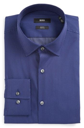 Men's Boss Jenno Slim Fit Stretch Stripe Dress Shirt