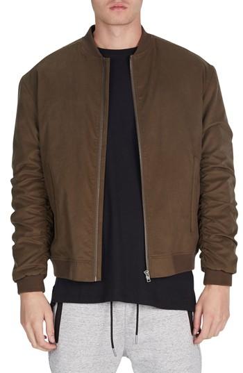 Men's Zanerobe Cush Trim Fit Bomber Jacket, Size - Grey